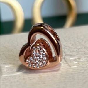 Pandora Rose Gold Joined Together Floating Heart Charm